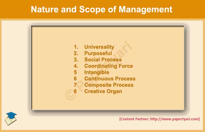 Nature and Scope of Management